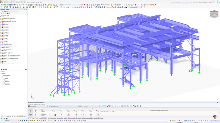 Modèle structurel d'une installation de coulée continue avec extensions par IB Mauss, mettant en valeur une conception d'ingénierie complexe.