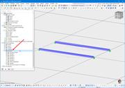 Vue du navigateur dans RFEM avec éclairage principal et les éclairages 1 et 2 activés.