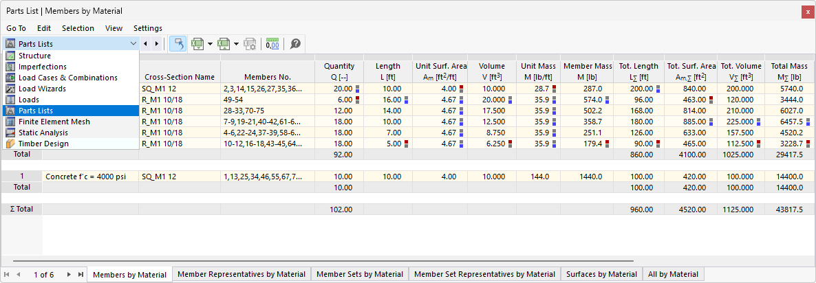 Nomenclature dans Tableau