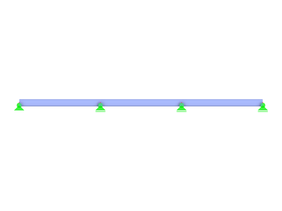 Un modèle de poutre continue avec un nombre paramétrique d'appuis et des longueurs de travées variables, s'adaptant aux exigences de la simulation.