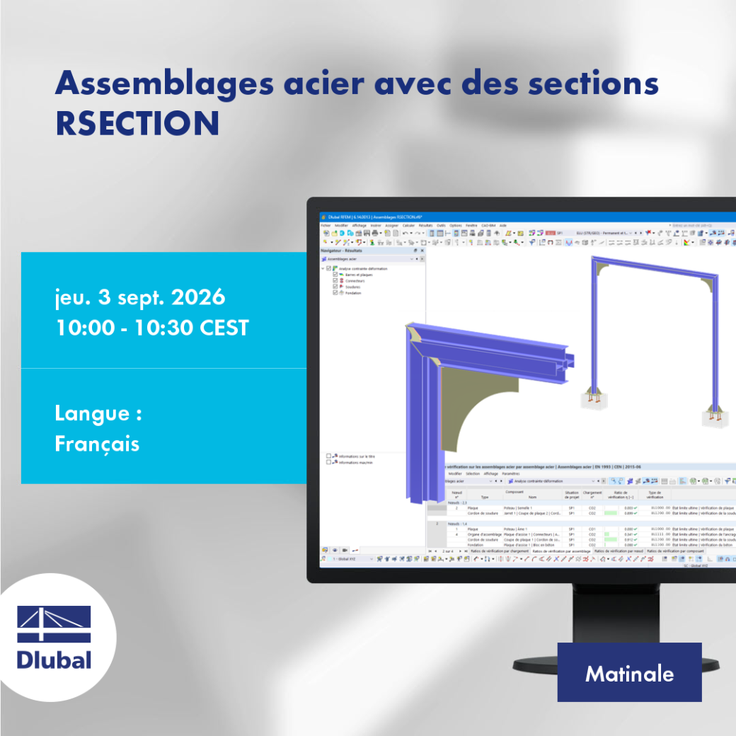 Assemblages acier avec des sections RSECTION