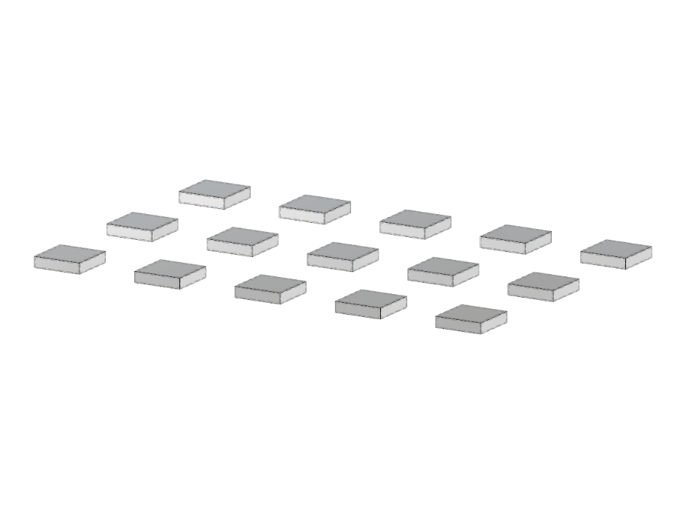 Semelle de fondation rectangulaire affichant un motif en grille, mettant l'accent sur les détails structurels pour l'analyse technique.