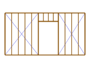 Section de mur en bois préfabriqué avec une ouverture de porte, mettant l'accent sur l'ingénierie des structures en construction bois.