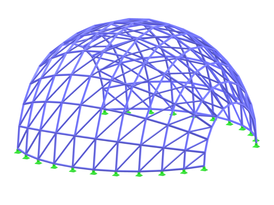 Analyse d'une structure de dôme géodésique à l'aide d'outils logiciels d'ingénierie avancés.