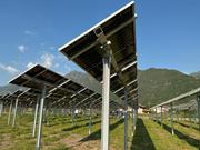 Solutions agrivoltaïques dans un vignoble en Italie, qui facilitent une combinaison de production d'énergie solaire et d'agriculture.