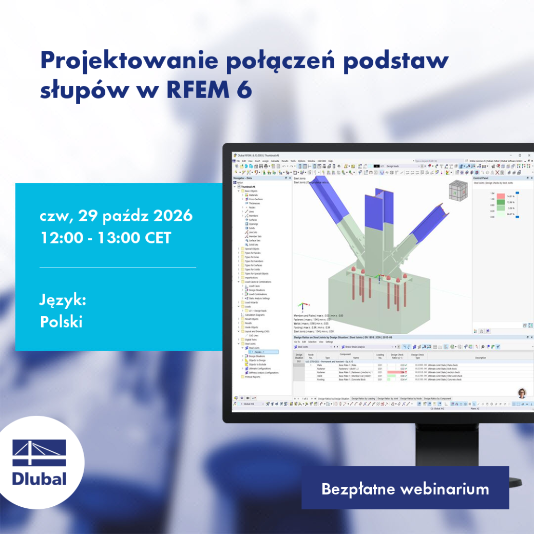 Vérification des raccordements de notions de base de montants dans RFEM 6