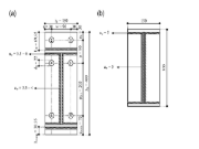 Dessin technique d'un assemblage par platine d'about étendue montrant la disposition des boulons et la configuration des raidisseurs pour l'analyse d'un assemblage en acier.