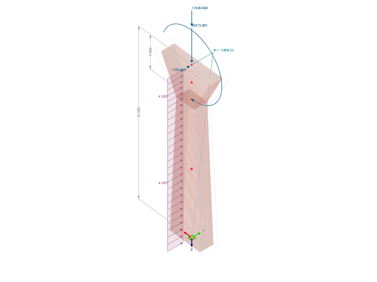 Modèle 006281 | Poteau de pont à section variable - Comportement des matériaux non linéaire