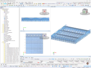 Modèle RFEM 3D de la structure du complexe sportif en construction légère CUBUC à São João da Madeira, Portugal