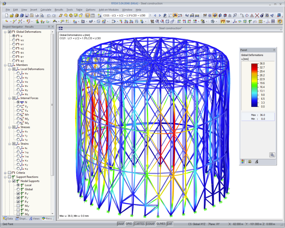 Struttura in acciaio per una panoramica a 360 ° | Progettato con RFEM da Ingenieurbüro Knapp, Gernsbach, Germania | www.tragwerk-knapp.de e Ingenieurbüro Schnur, Waldmohr, Germania | www.ib-schnur.de