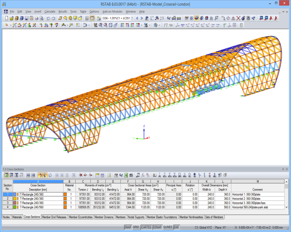 Crossrail Station in Canary Wharf London | Progettato con RSTAB da WIEHAG GmbH, Altheim, Austria | www.wiehag.com