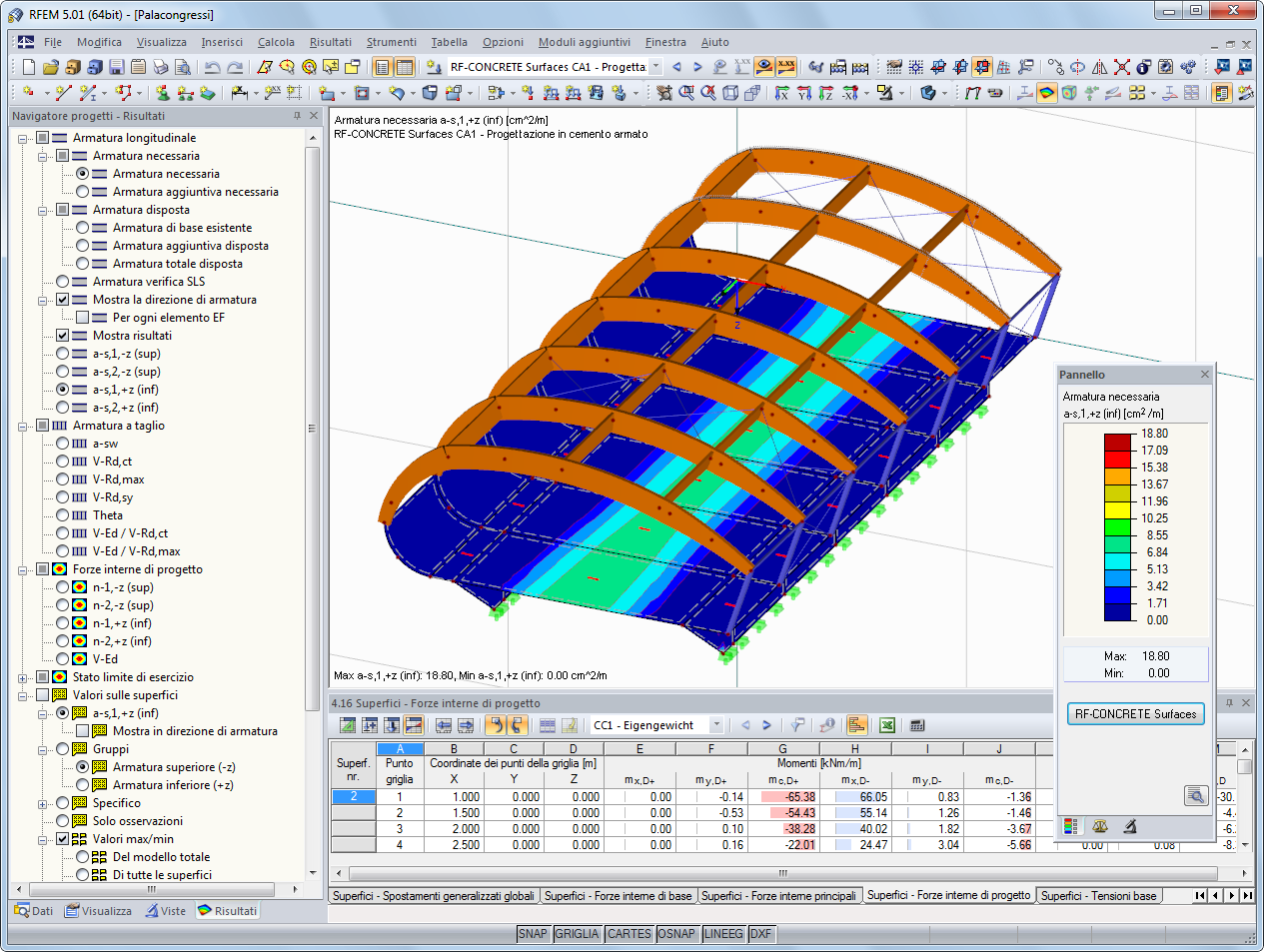 Armatura necessaria secondo l'Eurocodice 2 in RFEM