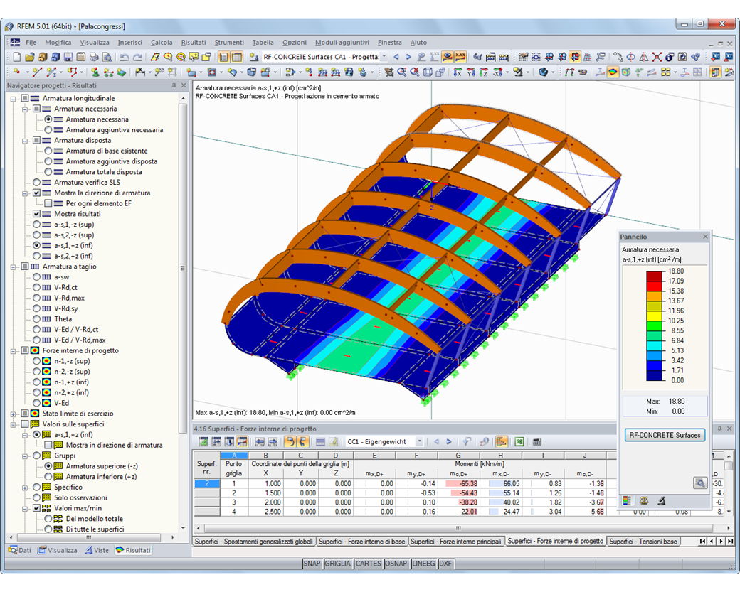 Armatura necessaria secondo l'Eurocodice 2 in RFEM
