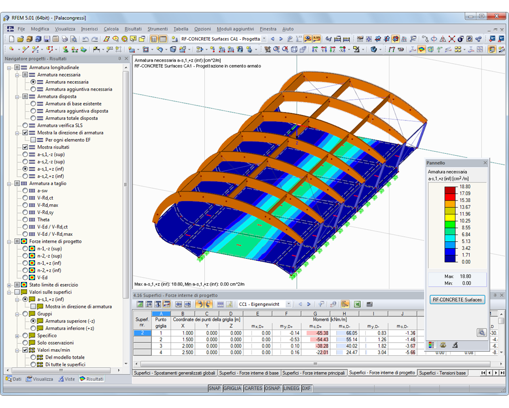 Armatura necessaria secondo l'Eurocodice 2 in RFEM