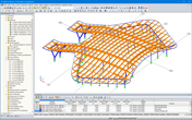 Modello 3D della struttura di supporto della stazione della Crossrail a Abbey Wood in RFEM (© enartec - ingegneria + architettura)