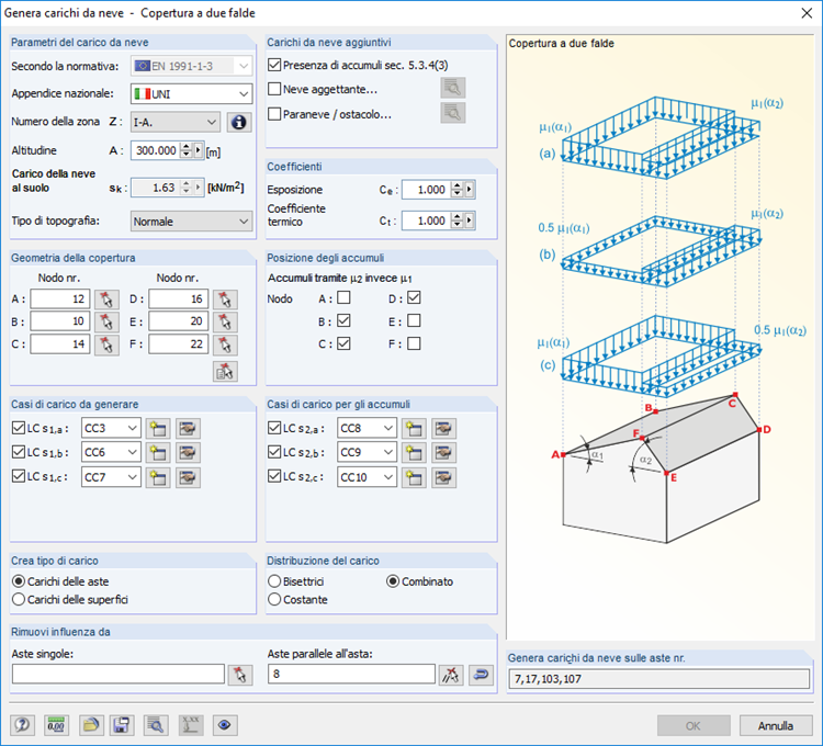 Schneelast nach Eurocode generieren