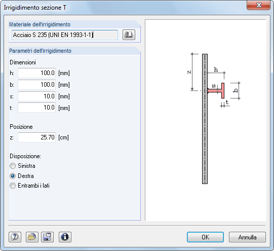 Eingabe einer T Beulsteife