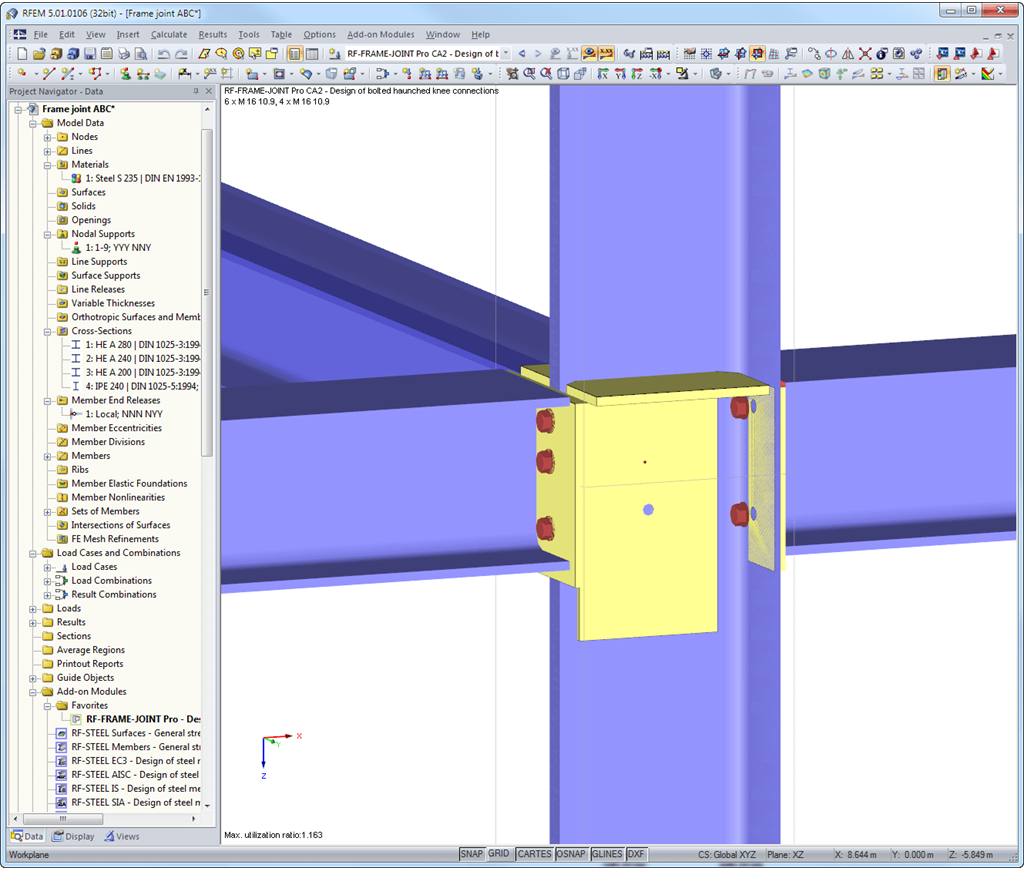 Collegamenti nel modello RFEM