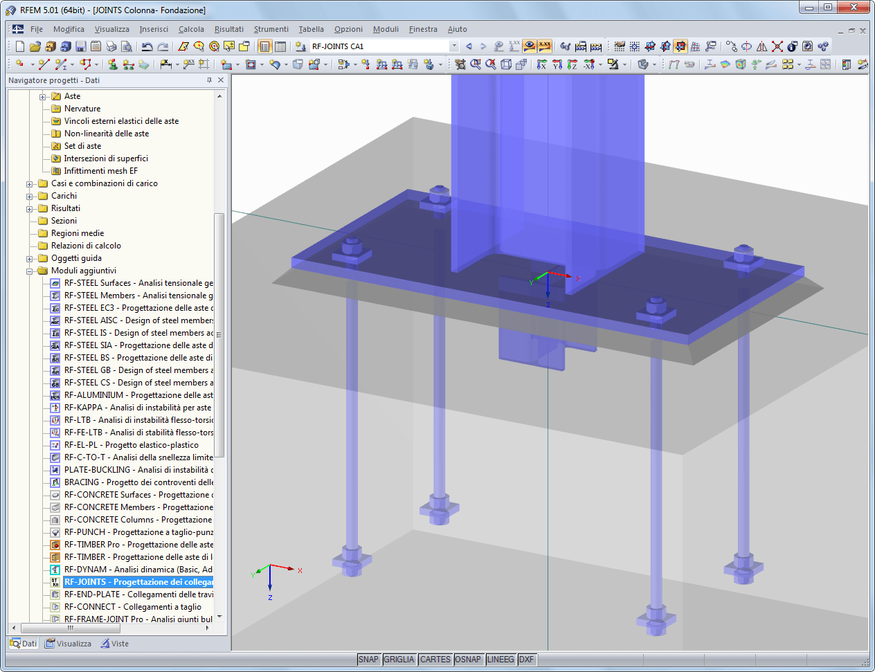 Visualisierung des Fußpunktes in RFEM