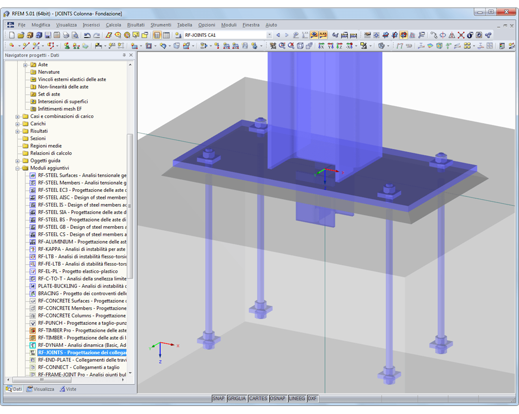 Visualisierung des Fußpunktes in RFEM