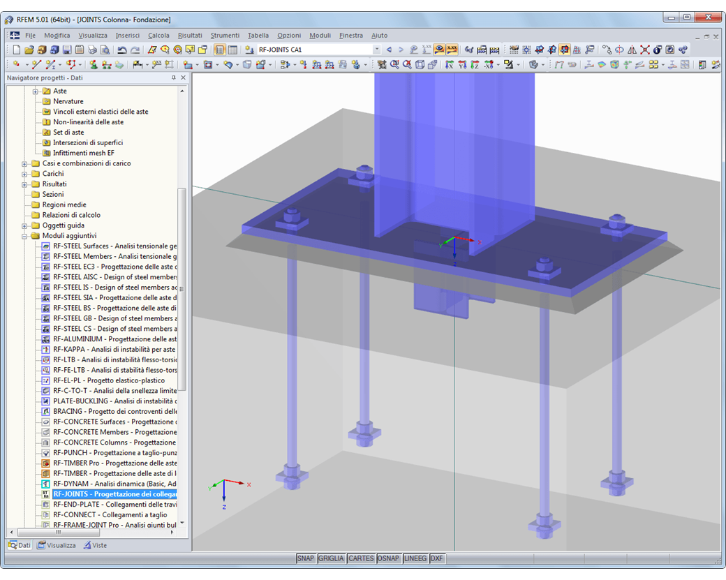 Visualisierung des Fußpunktes in RFEM