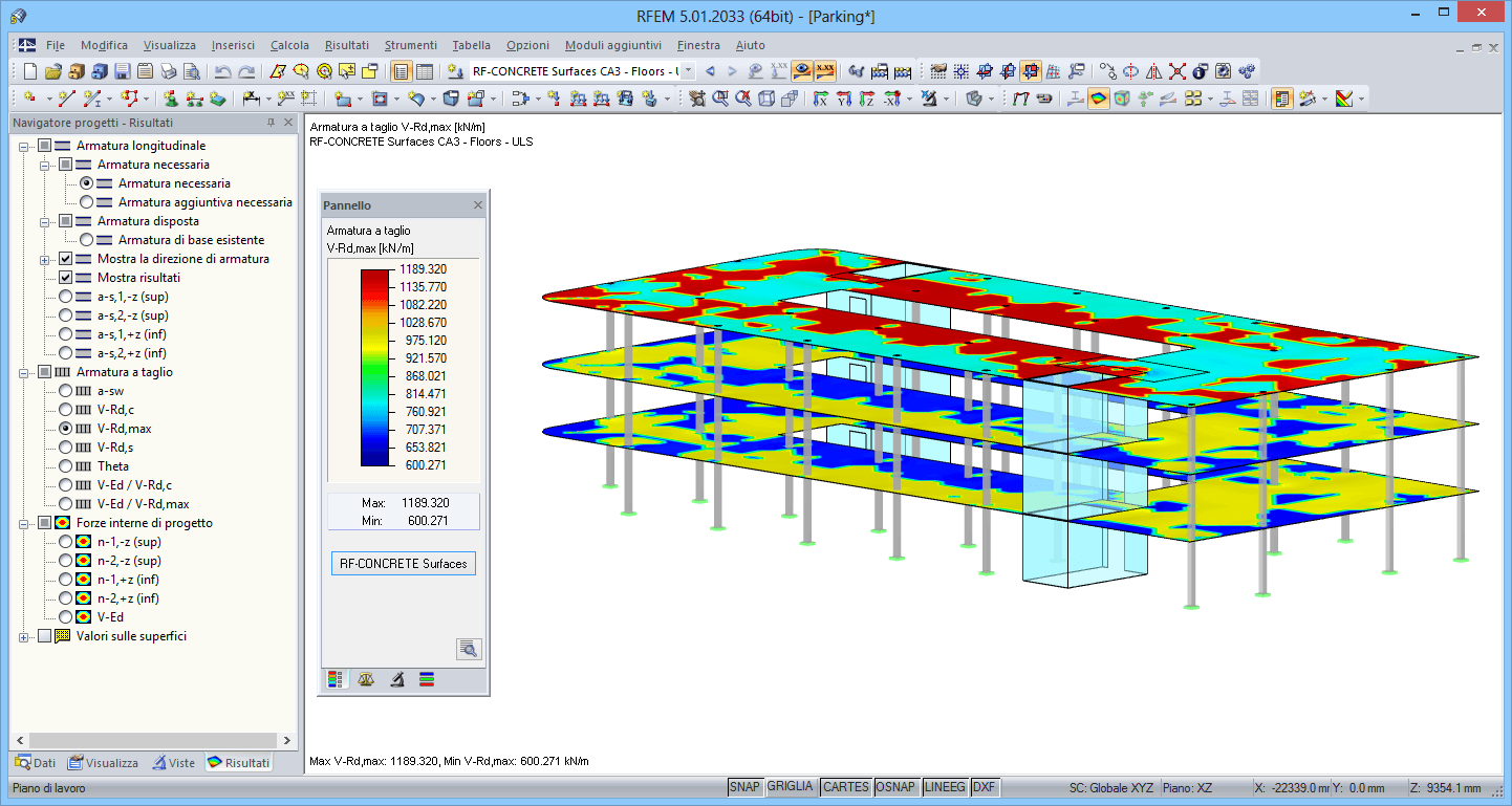 RF-BETON Flächen - Grafische Ergebnisausgabe am Gesamtmodell