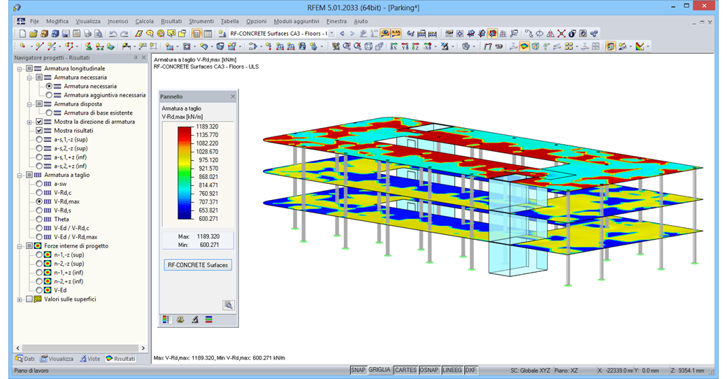 RF-BETON Flächen - Grafische Ergebnisausgabe am Gesamtmodell