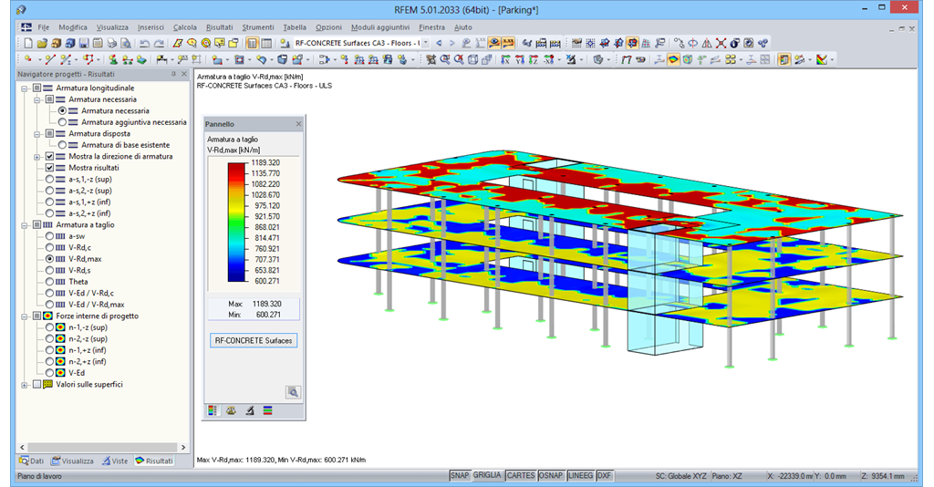 RF-BETON Flächen - Grafische Ergebnisausgabe am Gesamtmodell