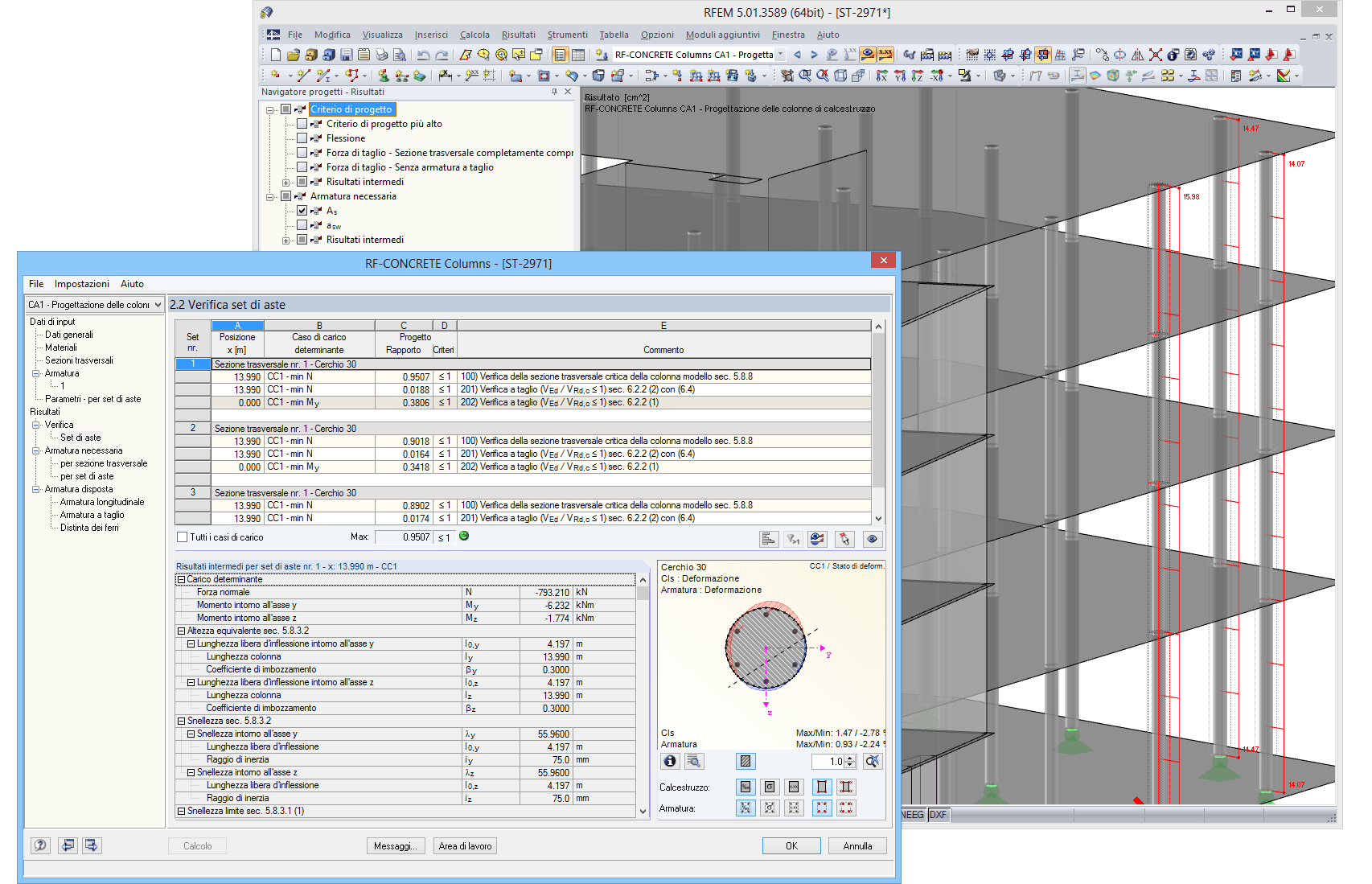 Visualizzazione grafica dei risultati in RFEM