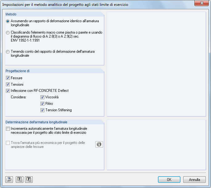 Impostazioni dettagliate