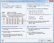 Pressione del suolo ammissibile per il caso normale di terreno non coesivo