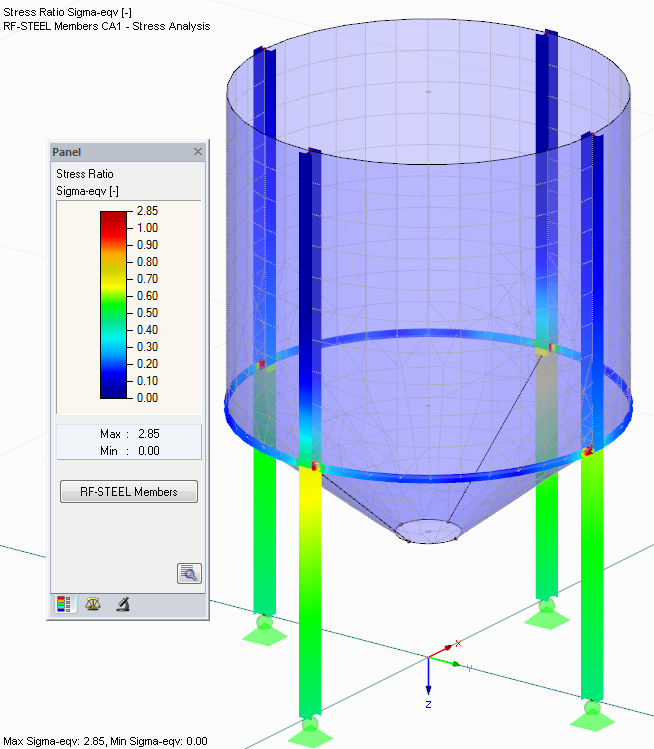 Colored Results in RFEM Graphic - Members