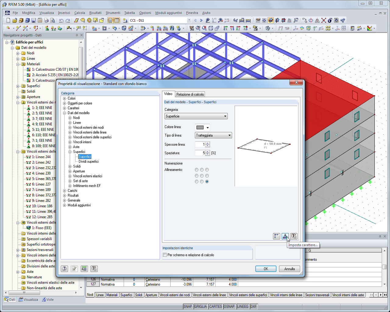 Impostazioni proprietà di visualizzazione
