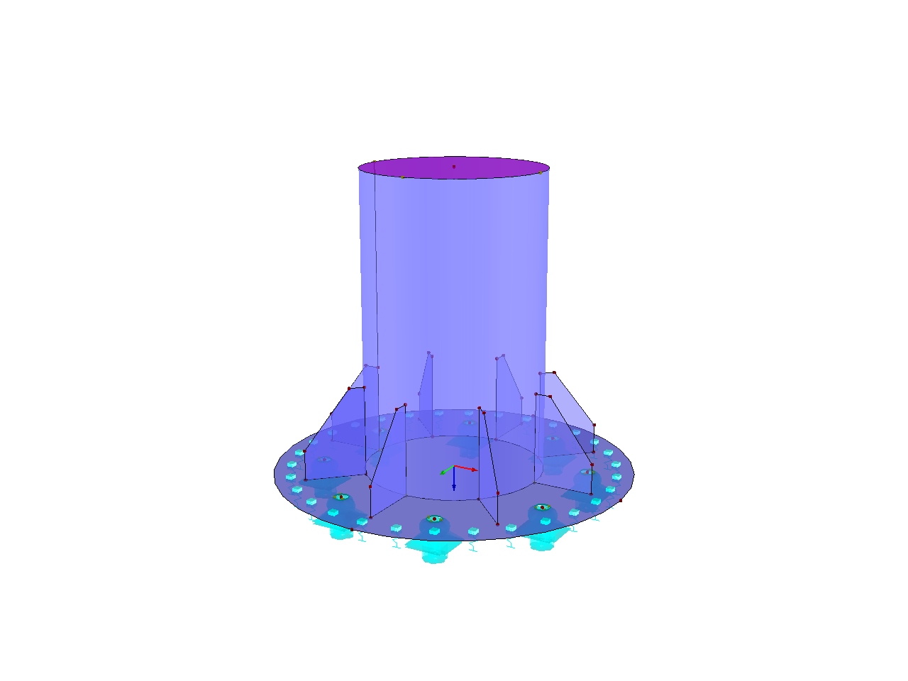 Base a colonna | Modello FEA in RFEM