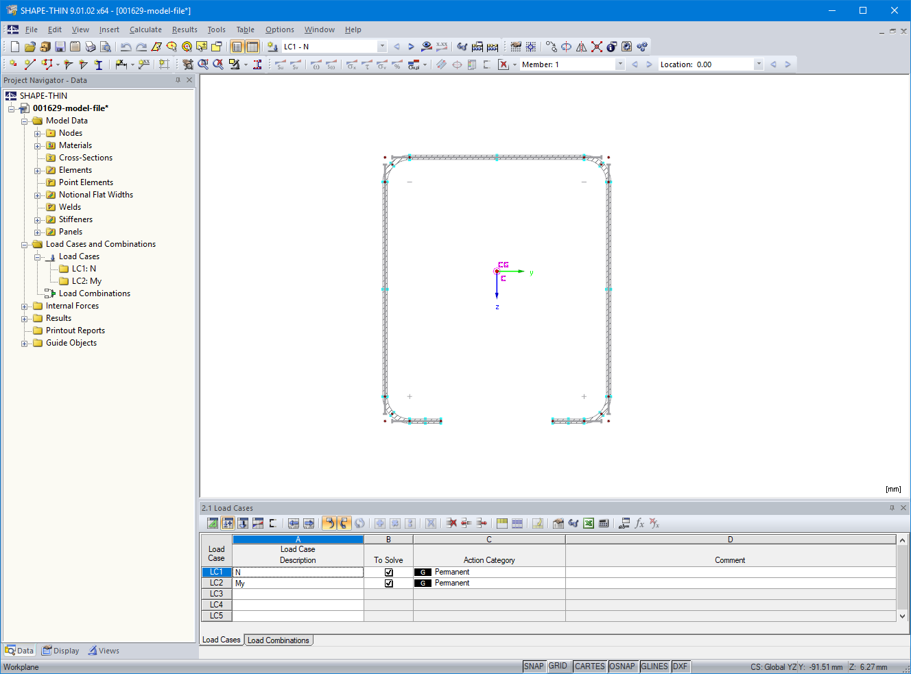 Tabella 2.1 Casi di carico