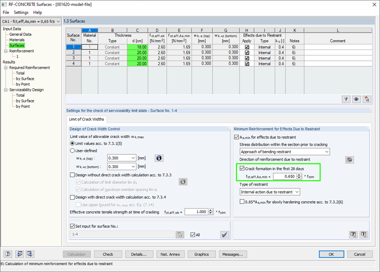 Immissione del fattore per ridurre fct, eff, As, min