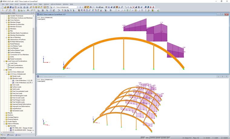 Caso simmetrico del carico da neve in RFEM