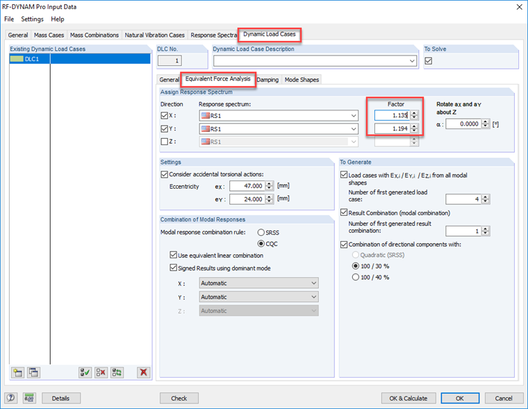 Considerazione approssimativa degli effetti P-Delta con i fattori di amplificazione in RF-DYNAM PRO - Carichi equivalenti