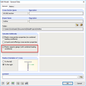Dati generali della sezione trasversale