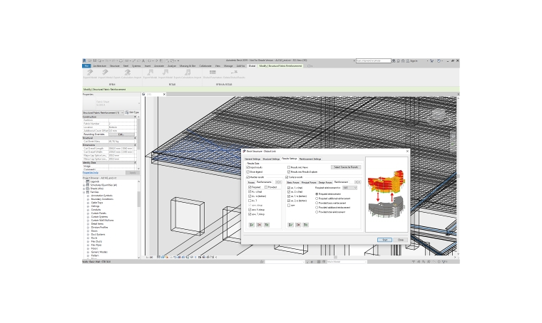 Armature di superficie 3D in Revit generate direttamente dai risultati di progetto in RFEM