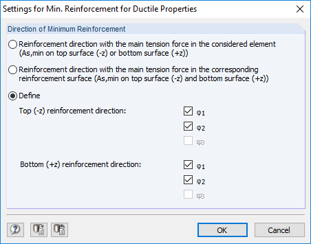 Setting: Reinforcement Direction User-Defined