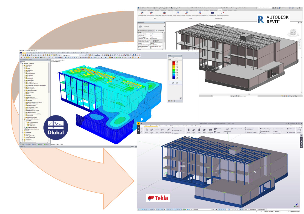 Revit Design - Dlubal RFEM Calcolo - Tekla Structures Construction