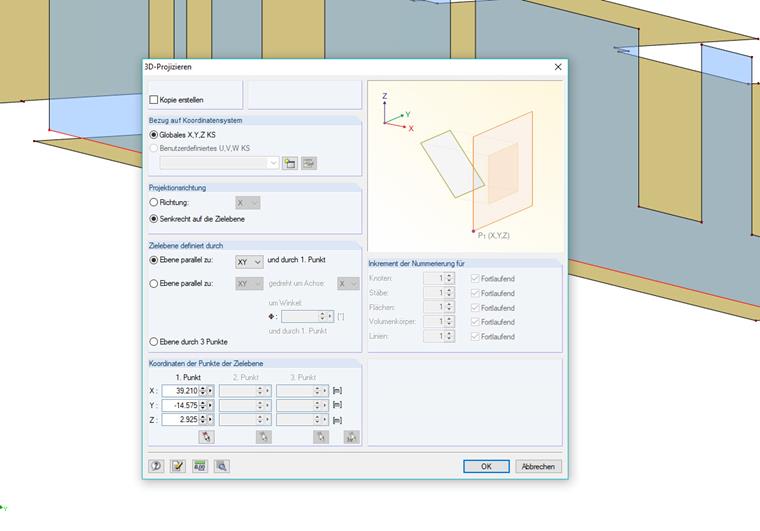 Allineamento verticale della parete a livello del soffitto