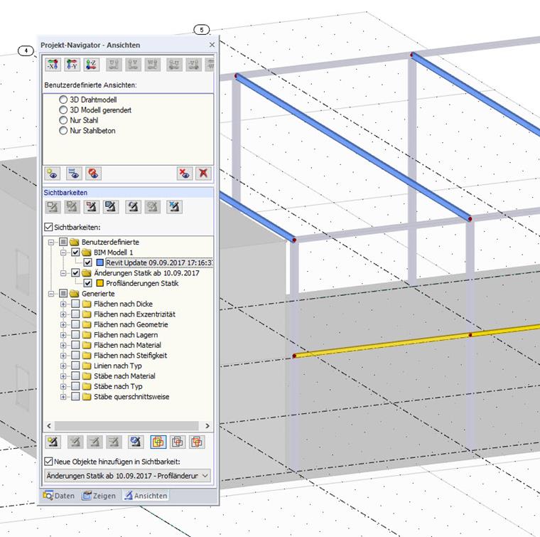 Marcatura e visualizzazione delle modifiche nel software di analisi strutturale RFEM utilizzando Visibilità