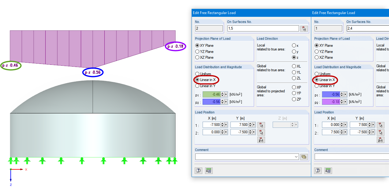 6 - Dialog Box for Free Rectangular Load