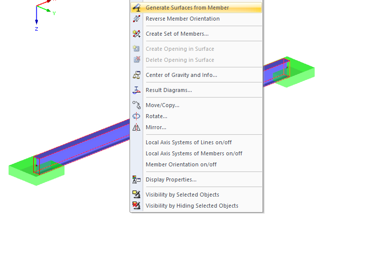 Stab zerlegen in Flächen
