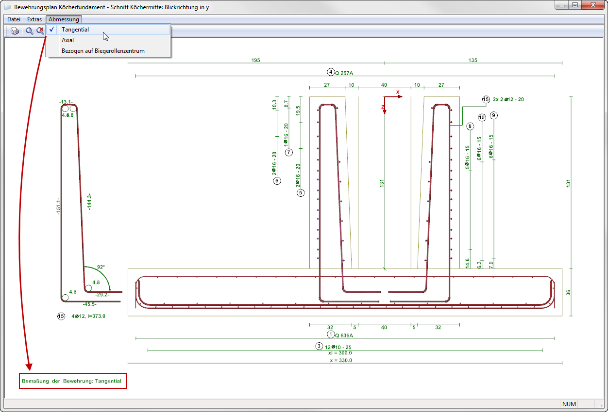 Regolazione dei disegni dell'armatura