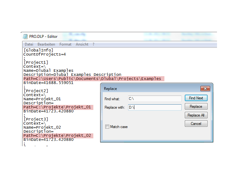 Modifica i percorsi delle directory
