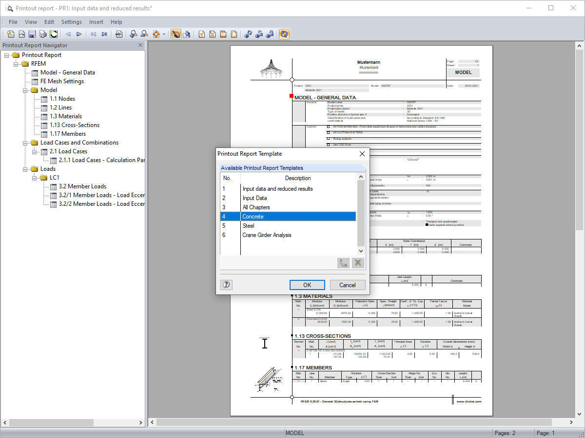 Template della relazione di calcolo