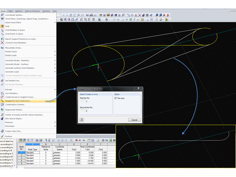 Tangente a due cerchi/archi